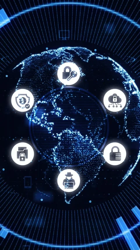 Cyber security data protection business technology privacy concept.  Protecte Stock Footage 280963744