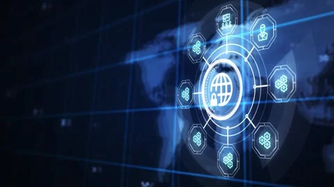 Cyber security data protection business technology privacy concept. Stock Footage 309360117