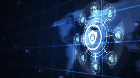 Cyber security data protection business technology privacy concept. Stock Footage 309360131