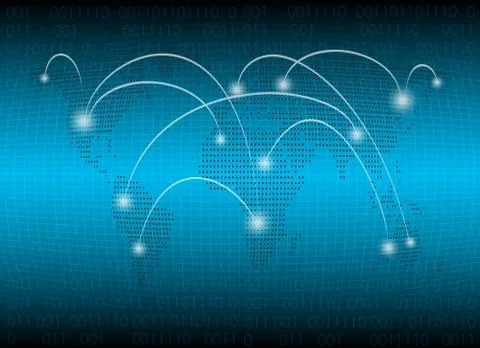Cyber Security Data Protection Business Technology Privacy concept, World Map Stock Illustration