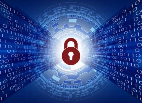Cyber Security Data Protection Business Technology Privacy concept, circle an Stock Illustration