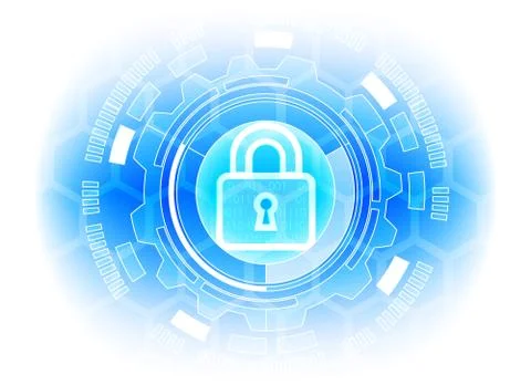 Cyber Security Data Protection Business Technology Privacy concept, key lock  Stockillustratie