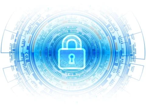 Cyber Security Data Protection Business Technology Privacy concept, key lock  Stockillustratie