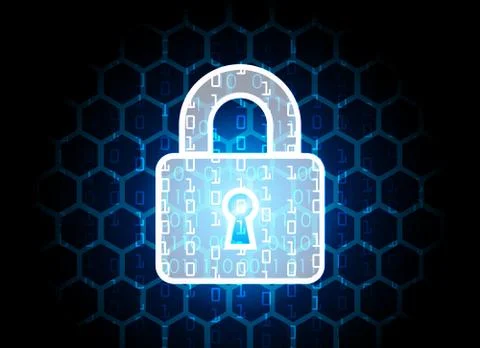 Cyber Security Data Protection Business Technology Privacy concept, key lock  Illustrazione stock