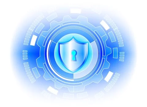 Cyber Security Data Protection Business Technology Privacy concept, cricle ke Stock Illustration