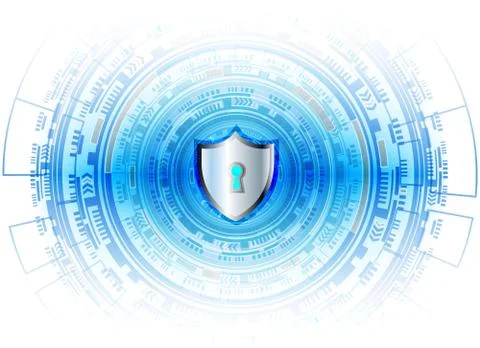 Cyber Security Data Protection Business Technology Privacy concept, cricle ke Stock Illustration