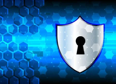 Cyber Security Data Protection Business Technology Privacy concept, Hexagon k Stock Illustration