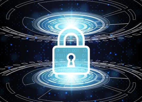 Cyber Security Data Protection Business Technology Privacy concept, key lock  Illustrazione stock