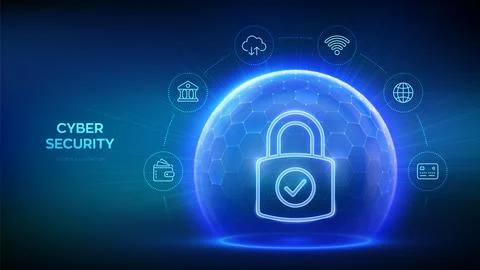 Cyber security. Data protection concept. Network safety. Information privac.. 스톡 일러스트