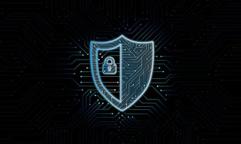 Cyber Security Data Protection Illustration. Digital Data Connection. イラスト素材