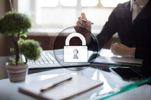 Cyber security, Data protection, information safety. technology business concept Stock Illustration