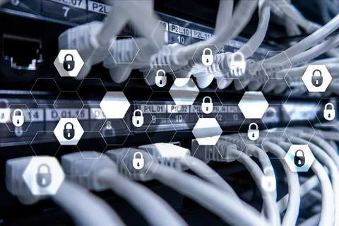 Cyber security, data protection, information privacy. Internet and technology Stock Illustration