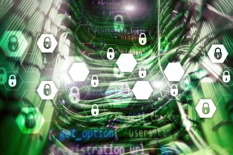 Cyber security, data protection, information privacy. Internet and technology イラスト素材