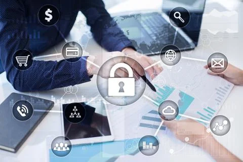 Cyber security, Data protection, information safety and encryption. Stock Photos
