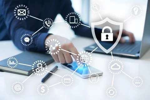 Cyber security, Data protection, information safety and encryption. Фото