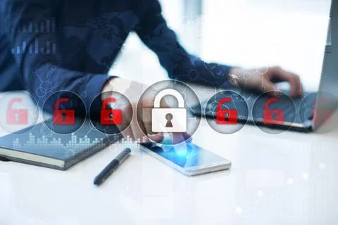 Cyber security, Data protection, information safety and encryption. Stock-Fotos