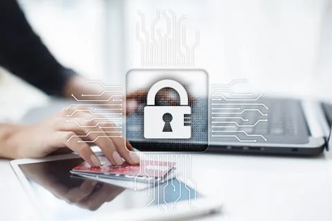 Cyber security, Data protection, information safety and encryption. Fotos Stock