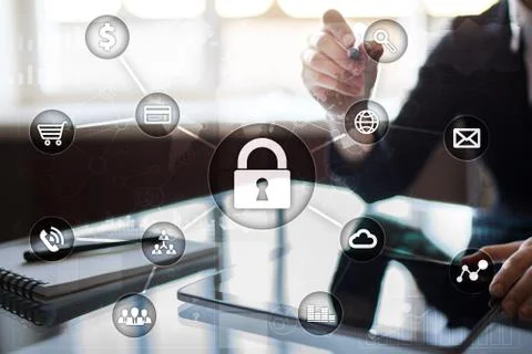 Cyber security, Data protection, information safety and encryption. Stock Photos
