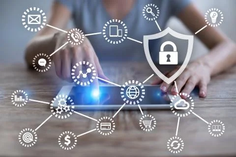 Cyber security, Data protection, information safety and encryption. internet Stock Photos
