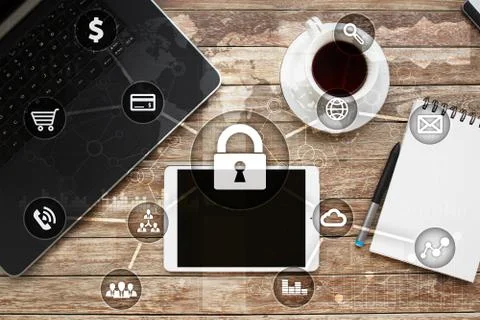 Cyber security, Data protection, information safety and encryption. internet Stock Photos