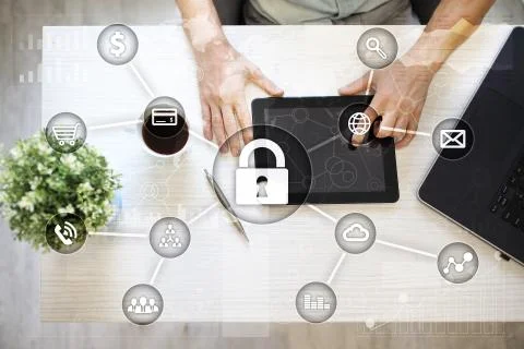 Cyber security, Data protection, information safety and encryption. internet Stock Photos