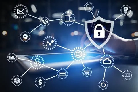 Cyber security, Data protection, information safety and encryption. internet 库存照片