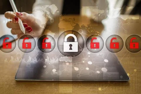 Cyber security, Data protection, information safety and encryption. internet 库存照片