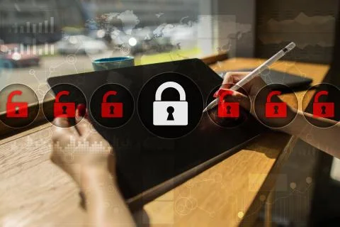 Cyber security, Data protection, information safety and encryption. internet Stock Photos