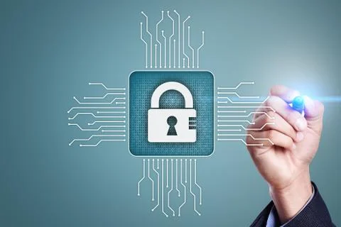 Cyber security, Data protection, information safety and encryption. internet Fotos Stock