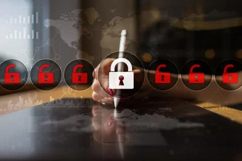 Cyber security, Data protection, information safety and encryption. internet Фото