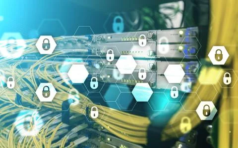 Cyber security, data protection, information privacy. Internet and technology Stock-Fotos