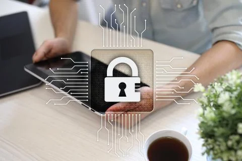 Cyber security, Data protection, information safety and encryption. internet Fotos Stock