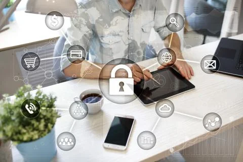 Cyber security, Data protection, information safety and encryption. internet 库存照片