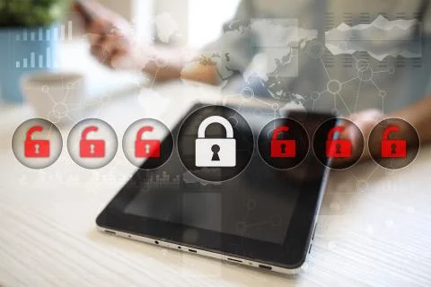 Cyber security, Data protection, information safety and encryption. internet 库存照片