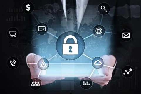 Cyber security, Data protection, information safety and encryption. internet Stock Photos