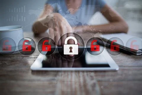 Cyber security, Data protection, information safety and encryption. internet 스톡 사진