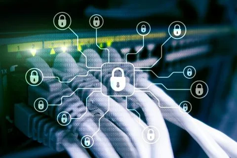 Cyber security, data protection, information privacy. Internet and technology Stock Photos