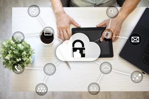 Cyber security, Data protection, information safety and encryption. internet Fotos Stock