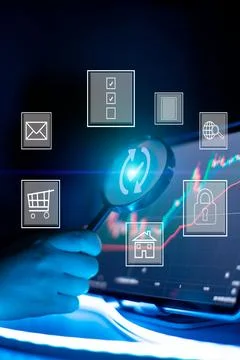 Cyber security, Data protection, information safety and encryption. internet  写真素材