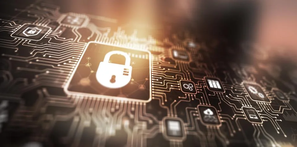 Cyber Security Data Protection Technology concept. Firewall from hacker attack Stock Illustration