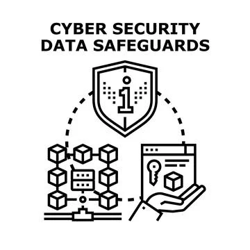 Cyber security data safeguards protecting digital information access Stock Illustration