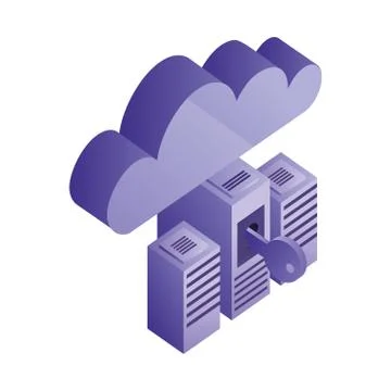 Cyber security database server cloud computing network 스톡 일러스트