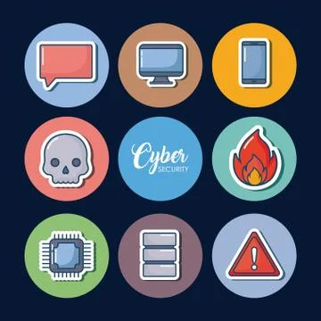 Cyber security design Stock Illustration