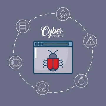 Cyber security design Stock Illustration