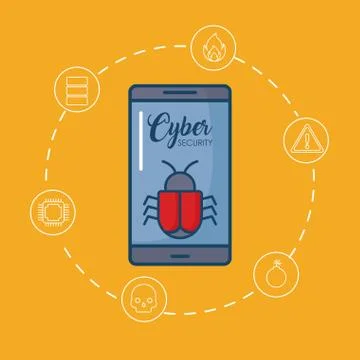 Cyber security design Stock Illustration