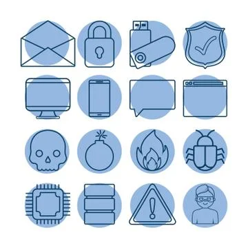 Cyber security design Stock Illustration