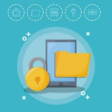 Cyber security design Stock Illustration