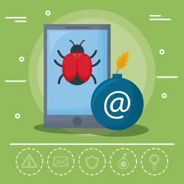 Cyber security design 스톡 일러스트