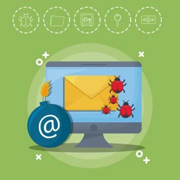 Cyber security design 스톡 일러스트