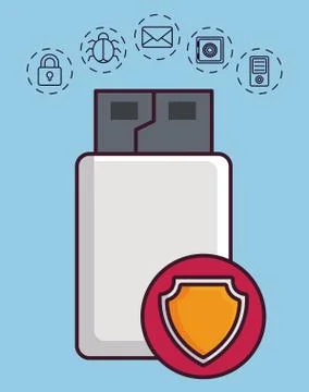 Cyber security design Stock Illustration